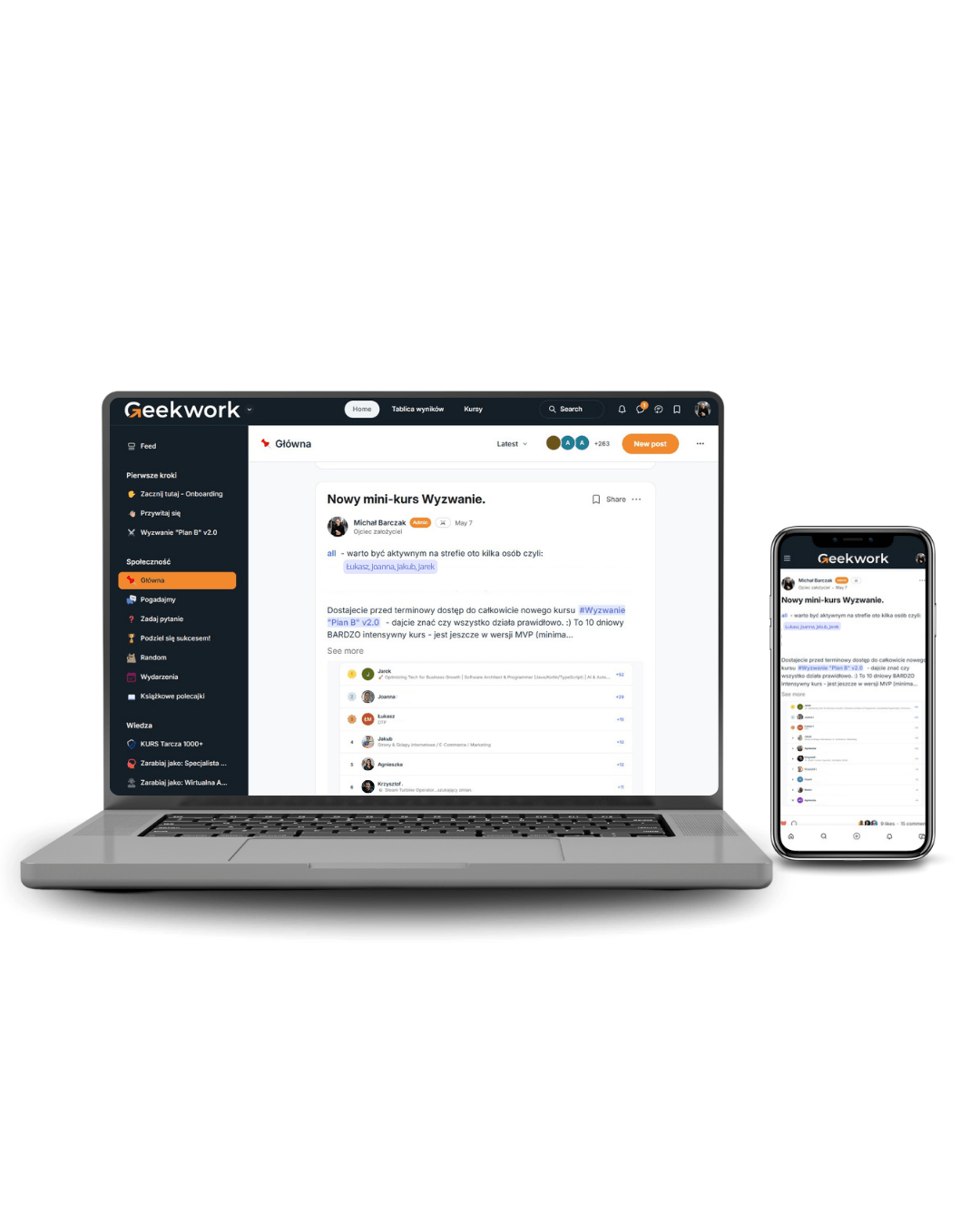 Mockup platformy Geekwork